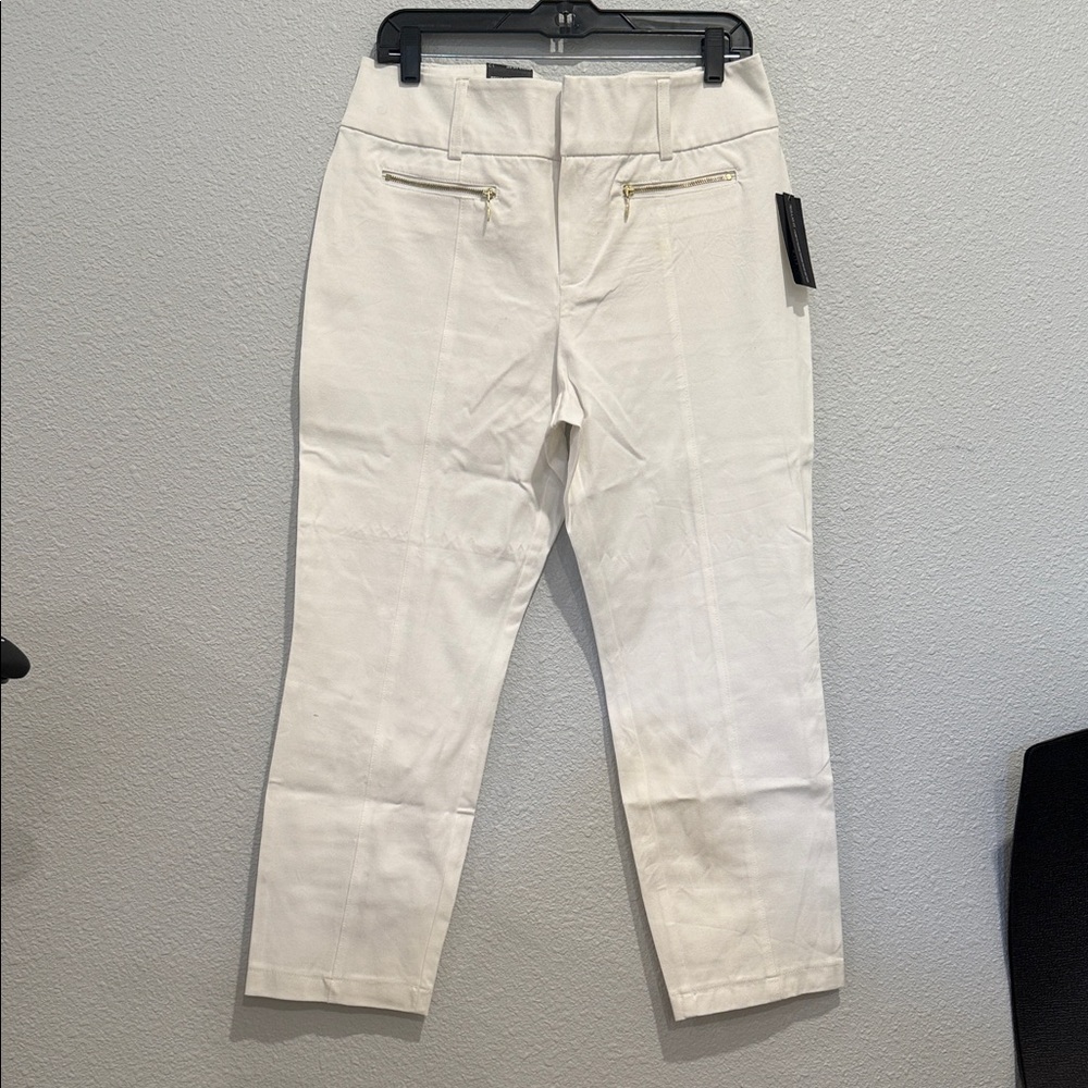 Women’s INC White Pants with zipper pocket detail